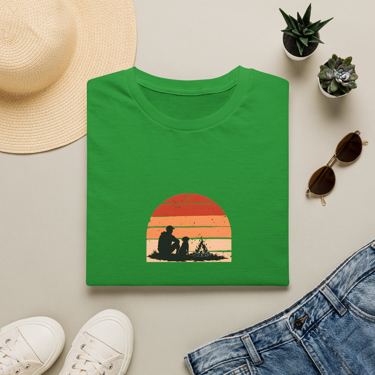 Campfire, Dog & Absolutely Nowhere Else to Be –  Supersoft Unisex T-Shirt