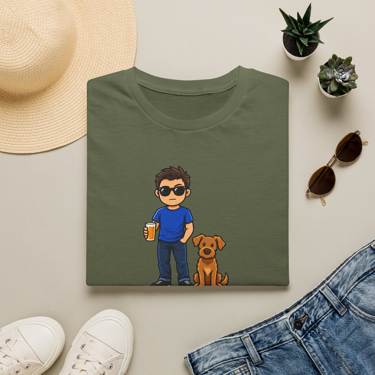 Beer, Dogs and Dudes - My Dog Thinks I'm Cool - Supersoft Unisex T-shirt