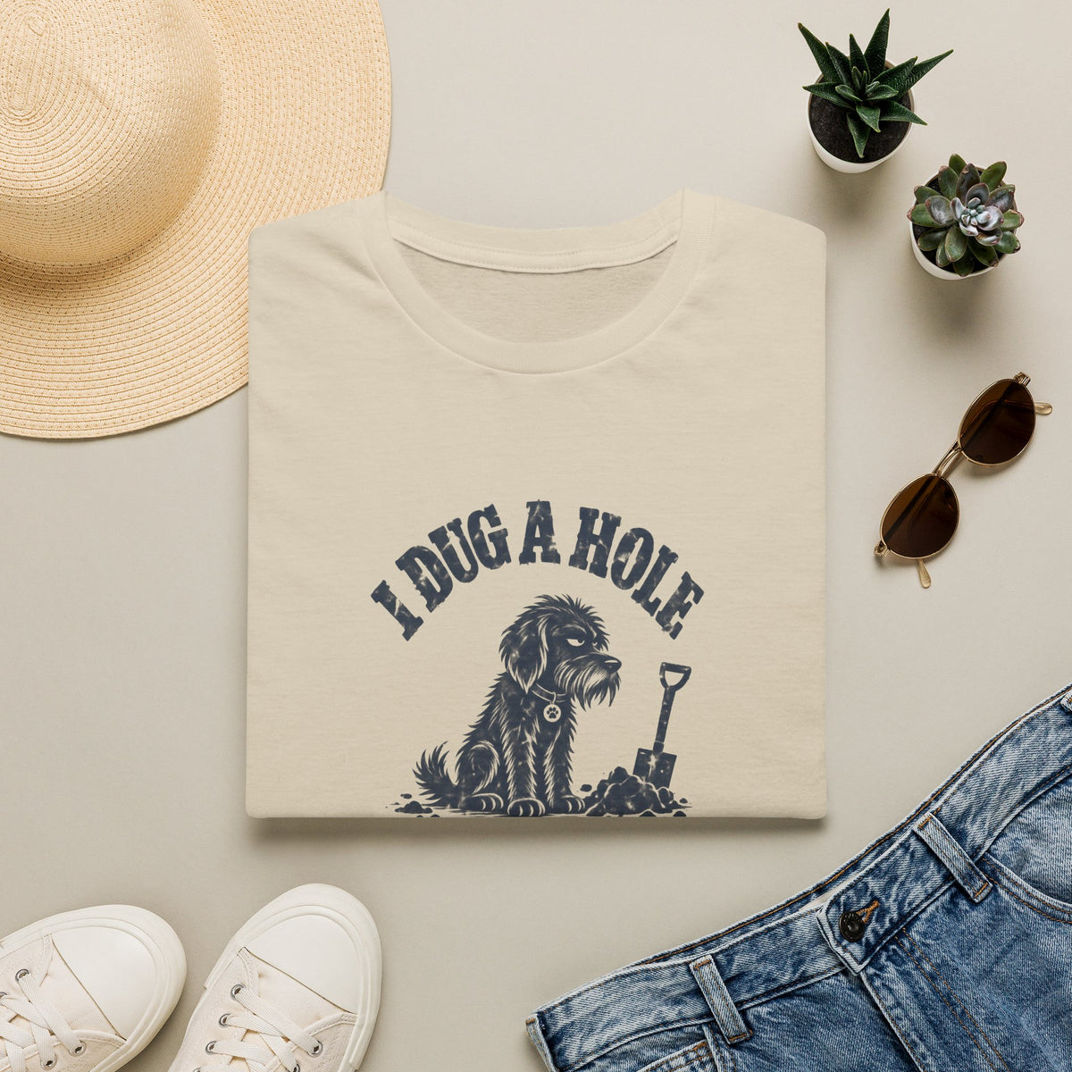 Grumpy Dog - I Dug A Hole...You Filled It In –  Supersoft Unisex T-Shirt