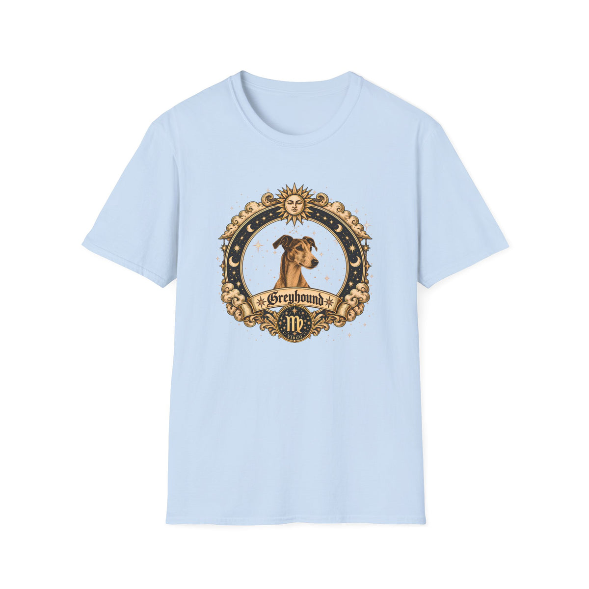 Zodiac Virgo Greyhound - Dog Horoscope Star Sign - Supersoft Unisex Funny T-shirt
