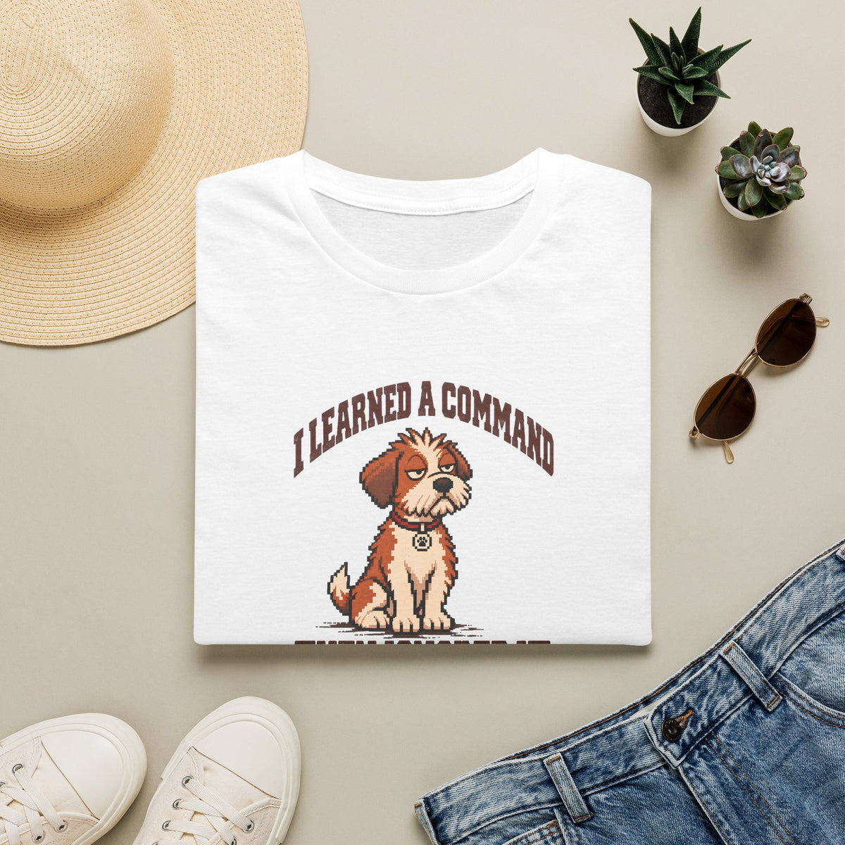 Grumpy Dog 2 - I Learned a Command Then Ignored It –  Supersoft Unisex T-Shirt