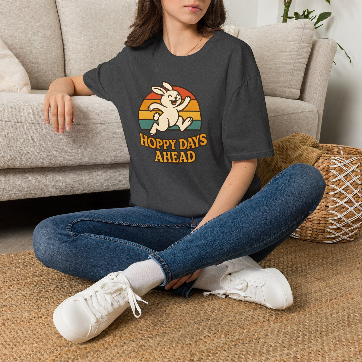 Hoppy Days Ahead Bunny –  Supersoft Unisex T-Shirt
