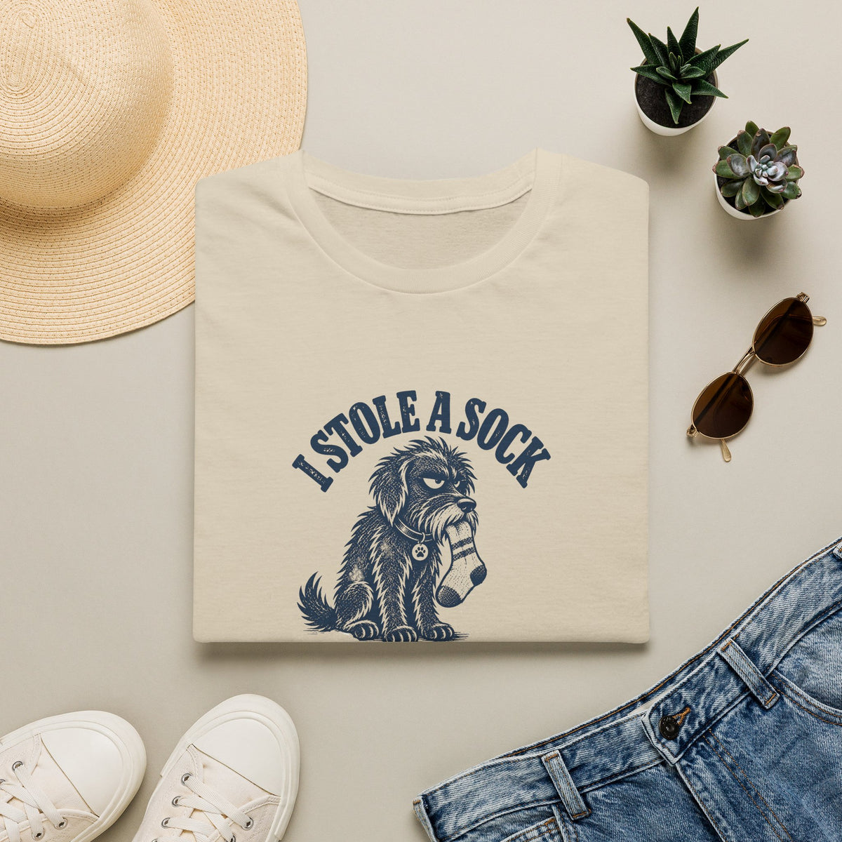 Grumpy Dog - I Stole A Sock...Nobody Appreciated It –  Supersoft Unisex T-Shirt