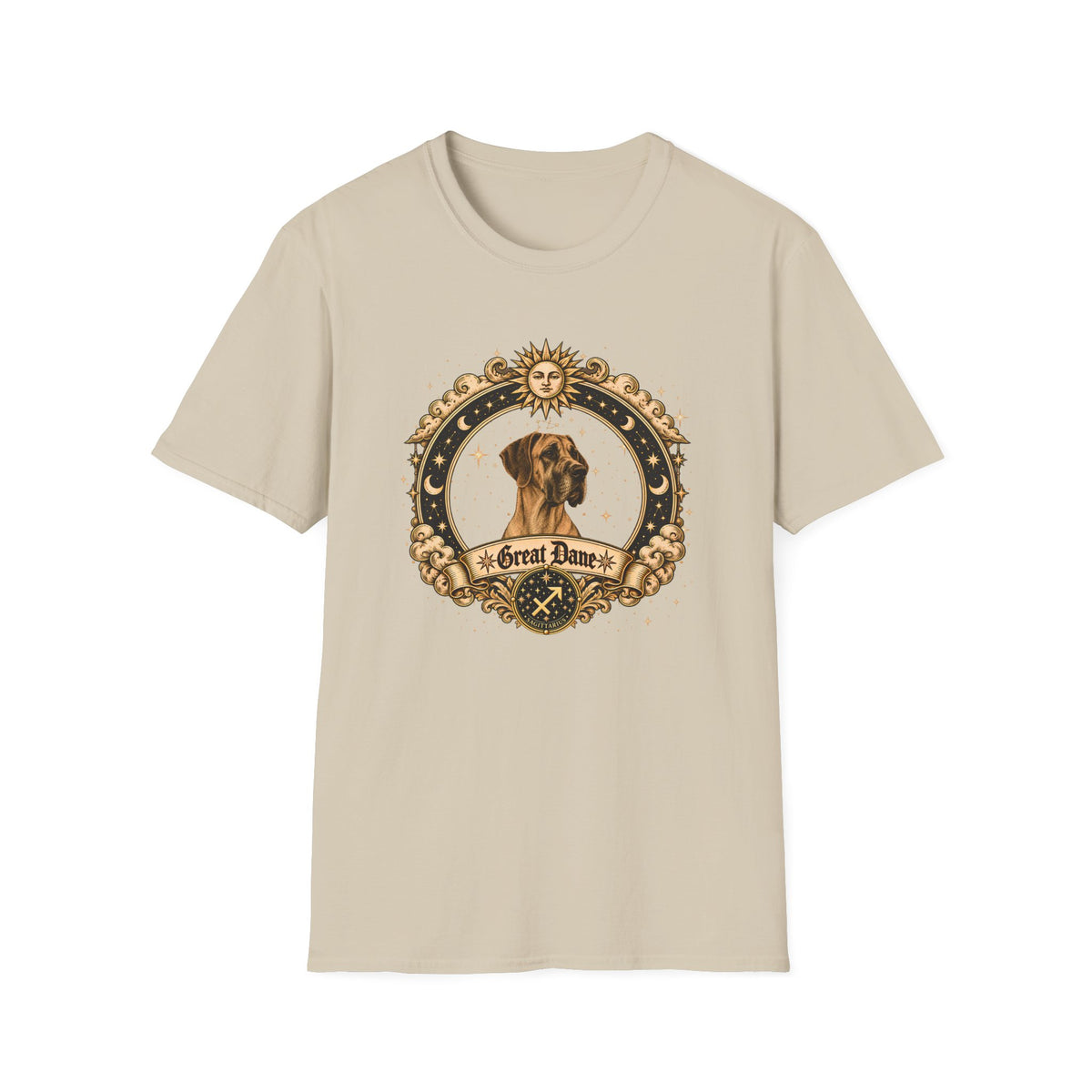 Zodiac Sagittarius Great Dane - Dog Horoscope Star Sign - Supersoft Unisex Funny T-shirt