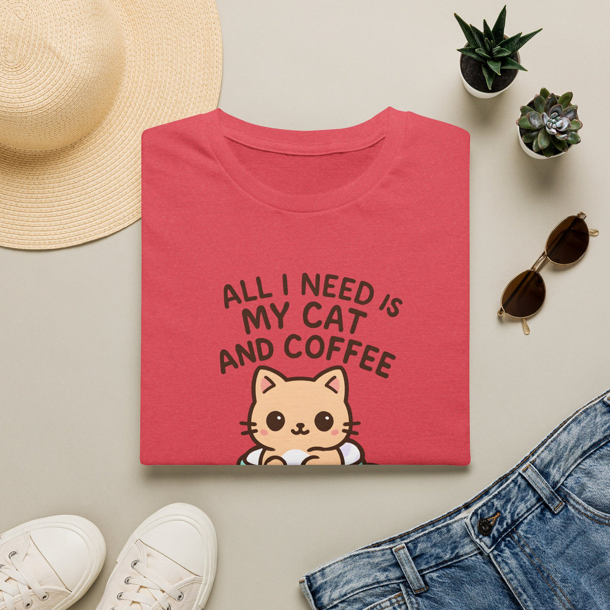 All I Need is My Cat and Coffee –  Supersoft Unisex T-Shirt