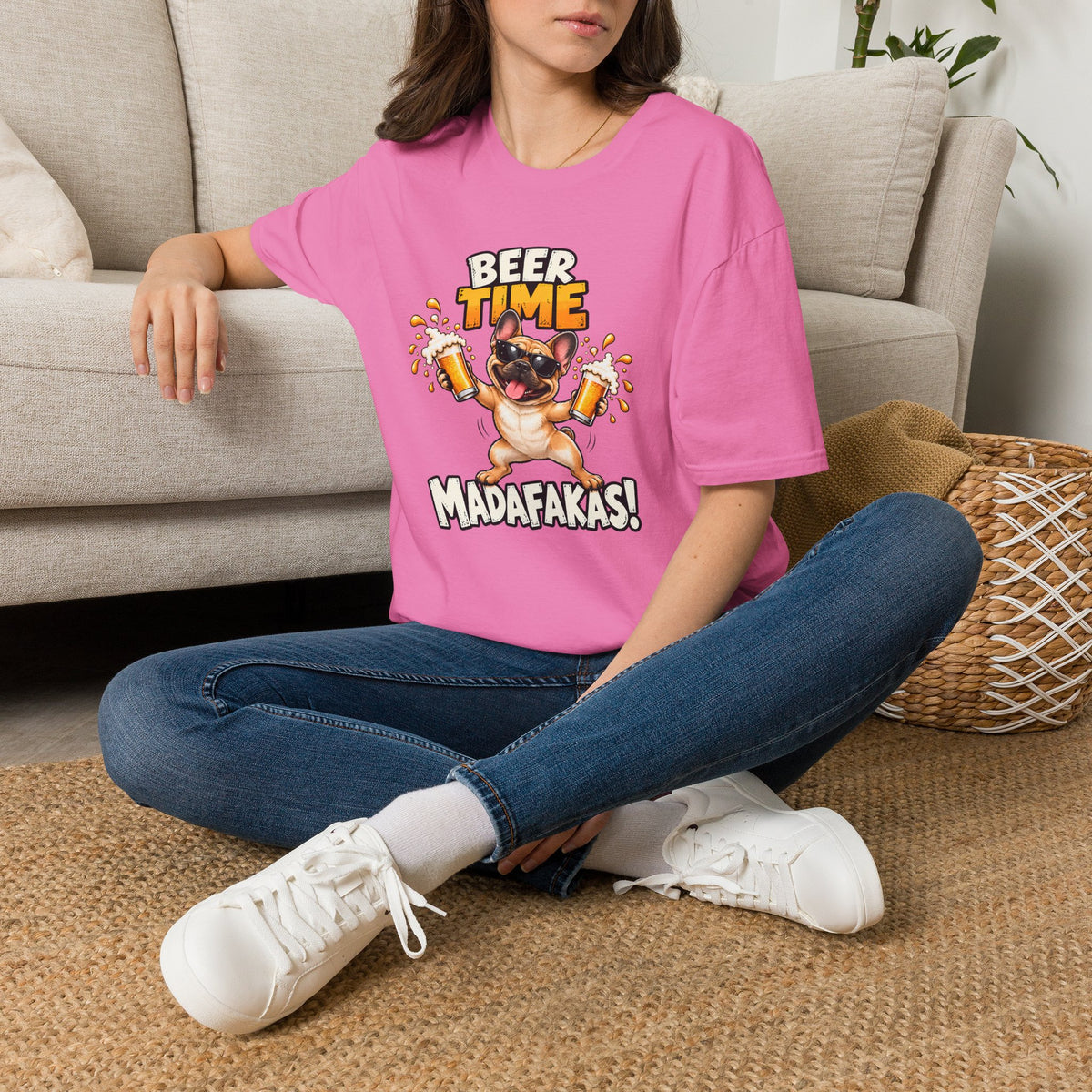 Beer Time, Madafakas! – French Bulldog - Supersoft Unisex T-shirt