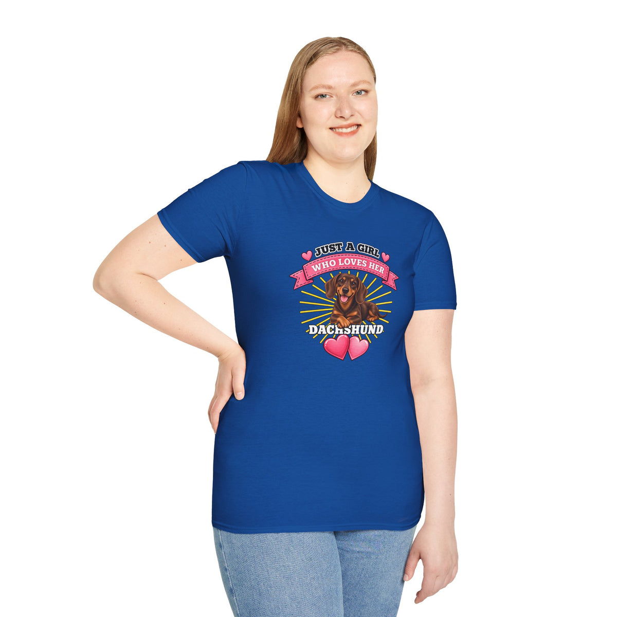 Just a Girl Who Loves Her Dachshund –  Supersoft Unisex T-Shirt
