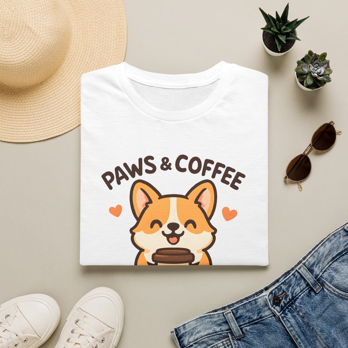 Paws and Coffee –  Supersoft Unisex T-Shirt