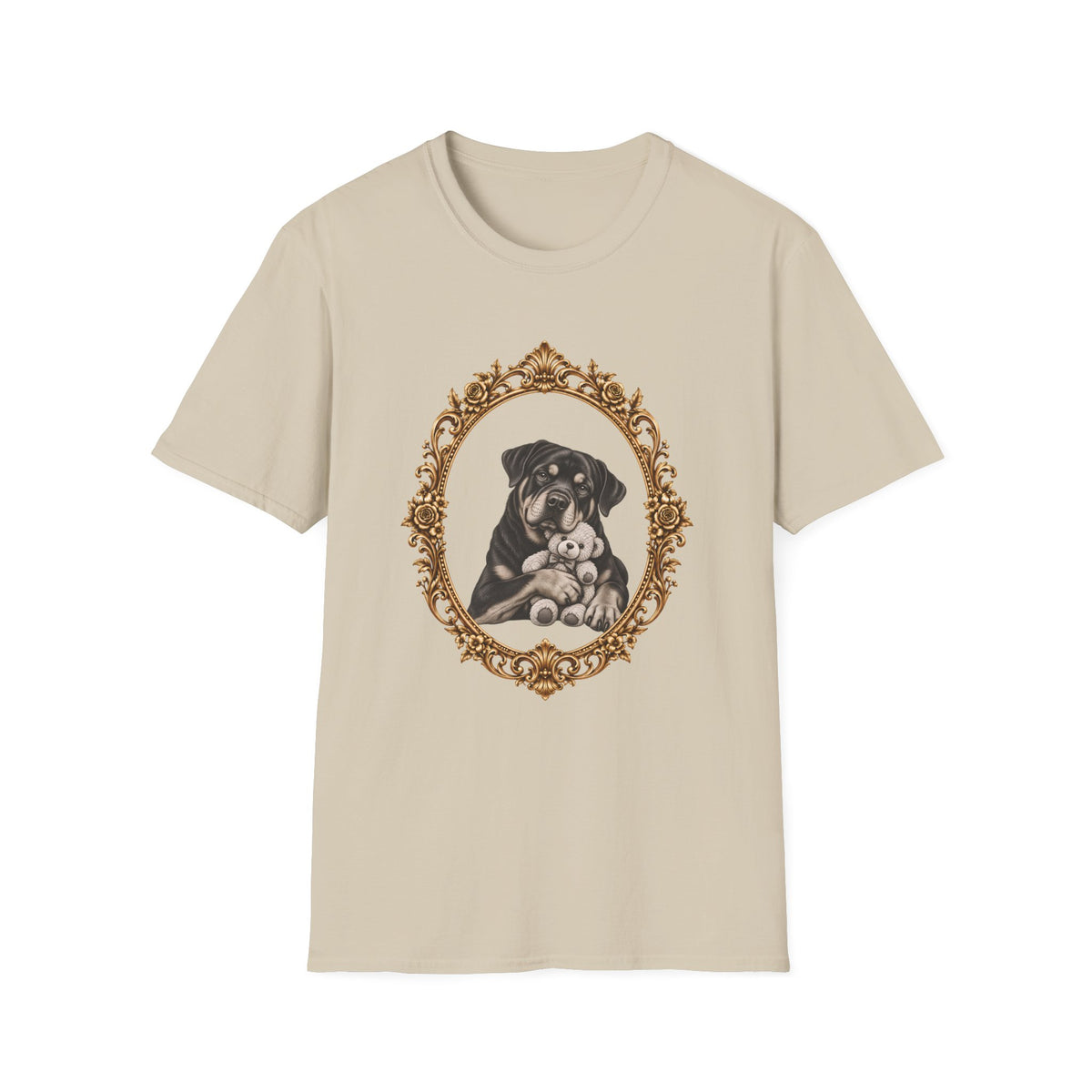 The Gentle Giant – Rottweiler & Teddy Bear - Supersoft Unisex T-shirt