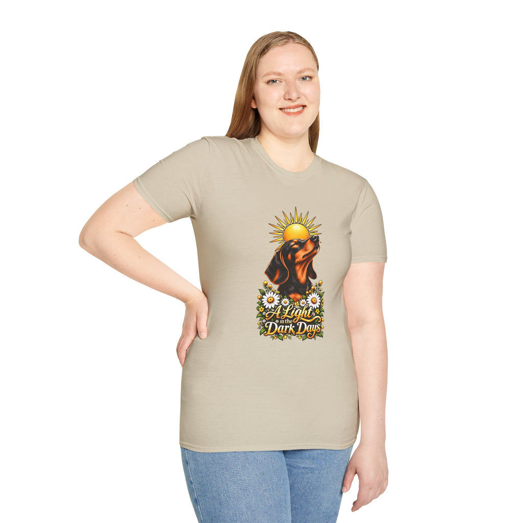 A Light in the Dark days - Dachshund - Supersoft Unisex T-shirt