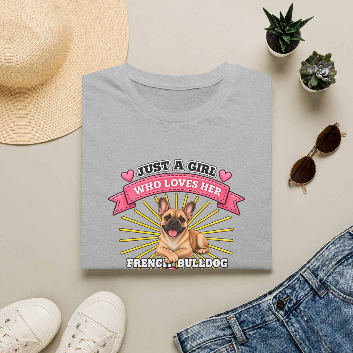 Just a Girl Who Loves Her French Bulldog –  Supersoft Unisex T-Shirt