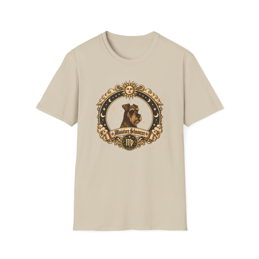 Zodiac Virgo Miniature Schnauzer - Dog Horoscope Star Sign - Supersoft Unisex Funny T-shirt