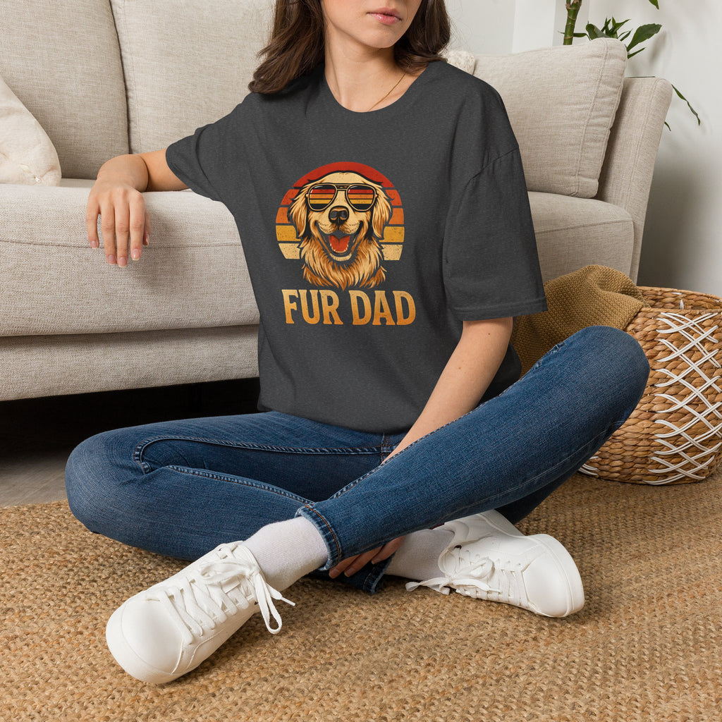 Retro Sunset Golden Retriever - Fur Dad –  Supersoft Unisex T-Shirt