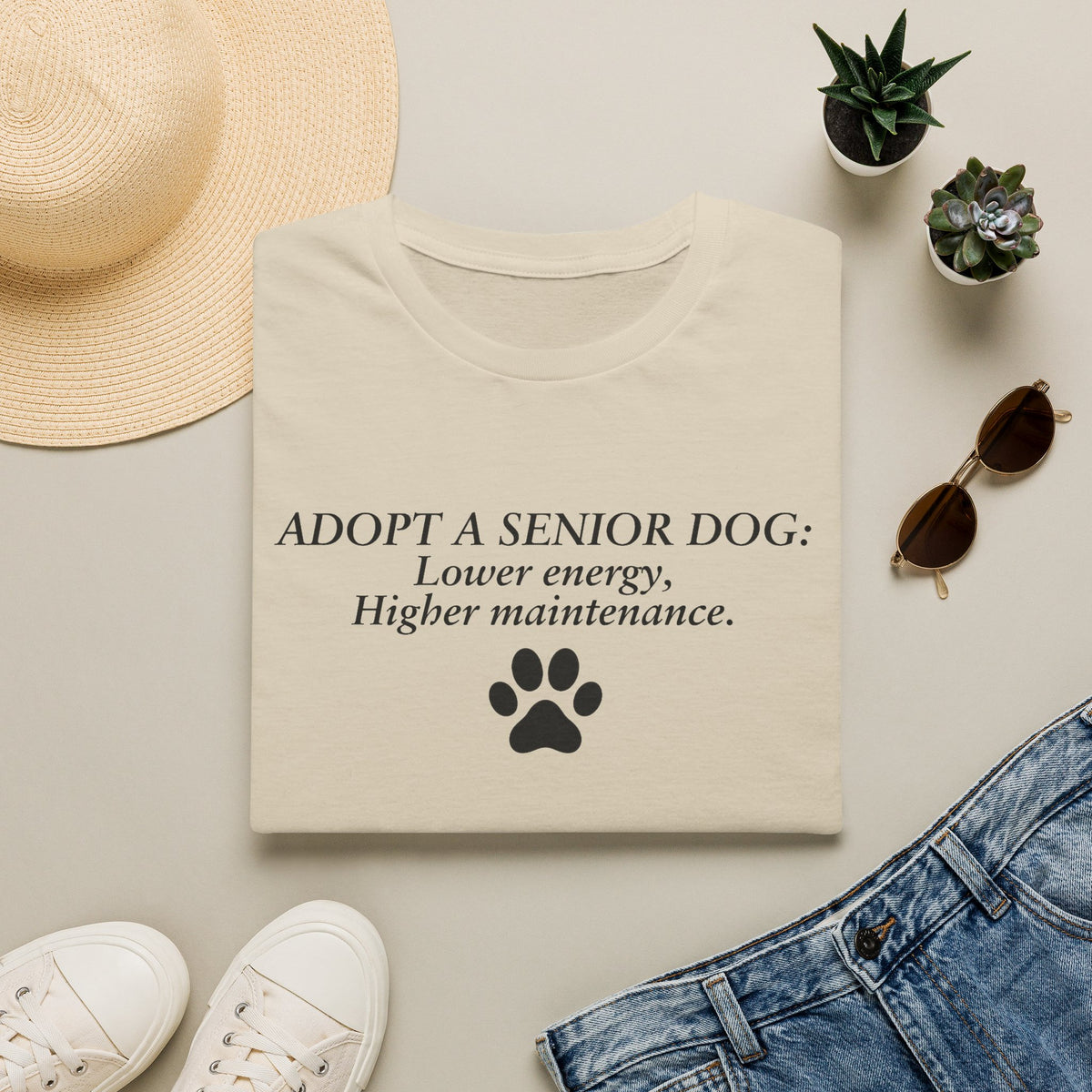 Adopted & Adored – Adopt a Senior Dog: Lower energy, Higher maintenance –  Supersoft Unisex T-Shirt