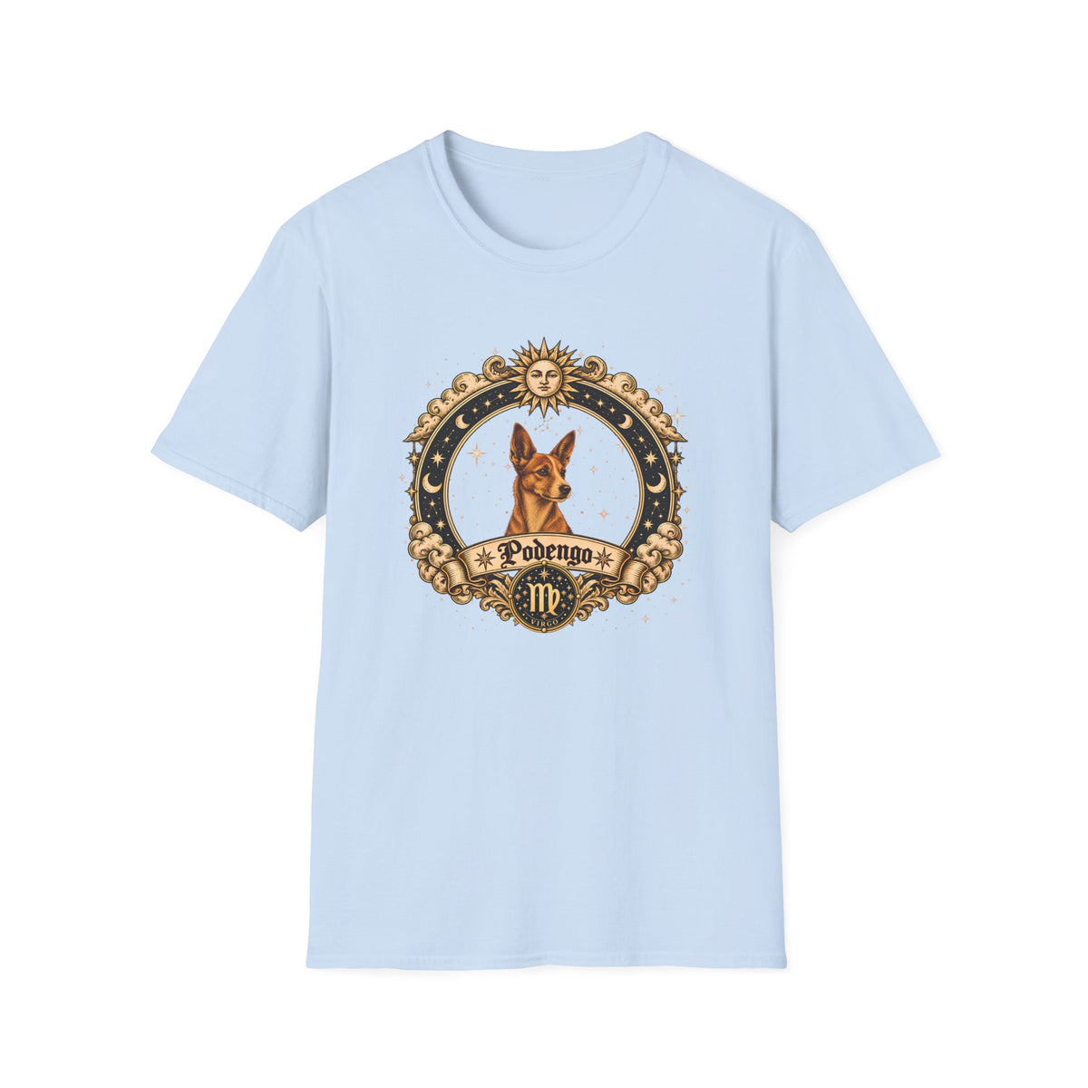 Zodiac Virgo Podengo - Dog Horoscope Star Sign - Supersoft Unisex Funny T-shirt