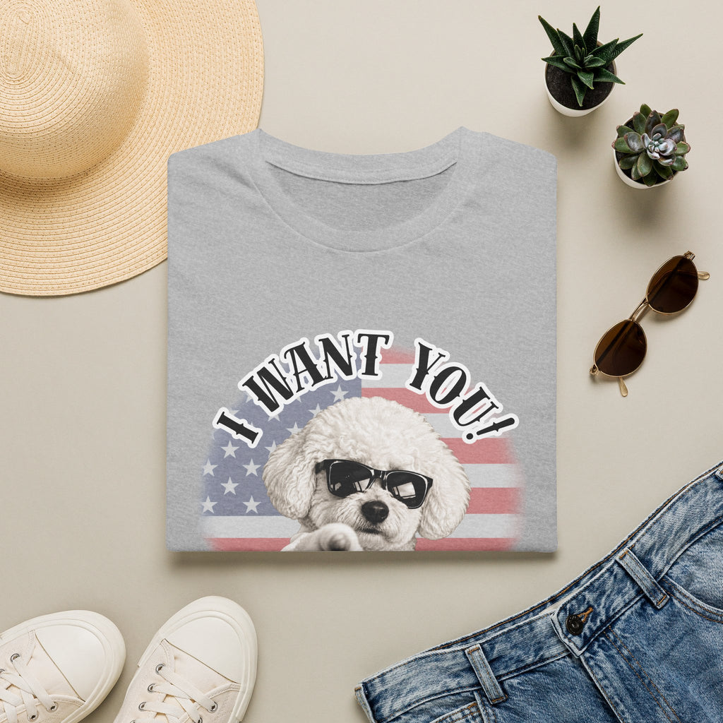 I WANT YOU!...To Rub My Belly! – Bichon Frise - Supersoft Unisex T-shirt