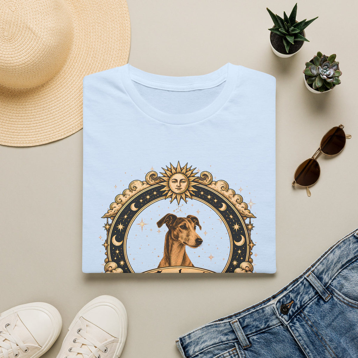 Zodiac Virgo Greyhound - Dog Horoscope Star Sign - Supersoft Unisex Funny T-shirt