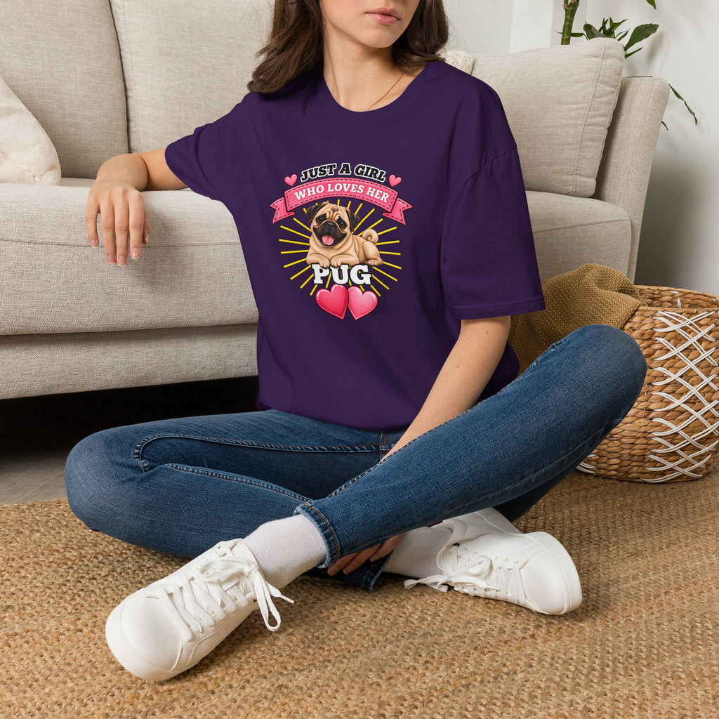Just a Girl Who Loves Her Pug –  Supersoft Unisex T-Shirt
