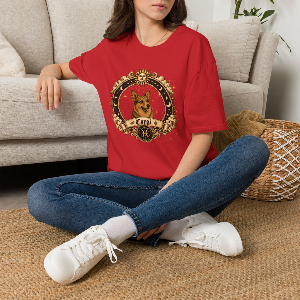 Zodiac Pisces Corgi - Dog Horoscope Star Sign - Supersoft Unisex T-shirt