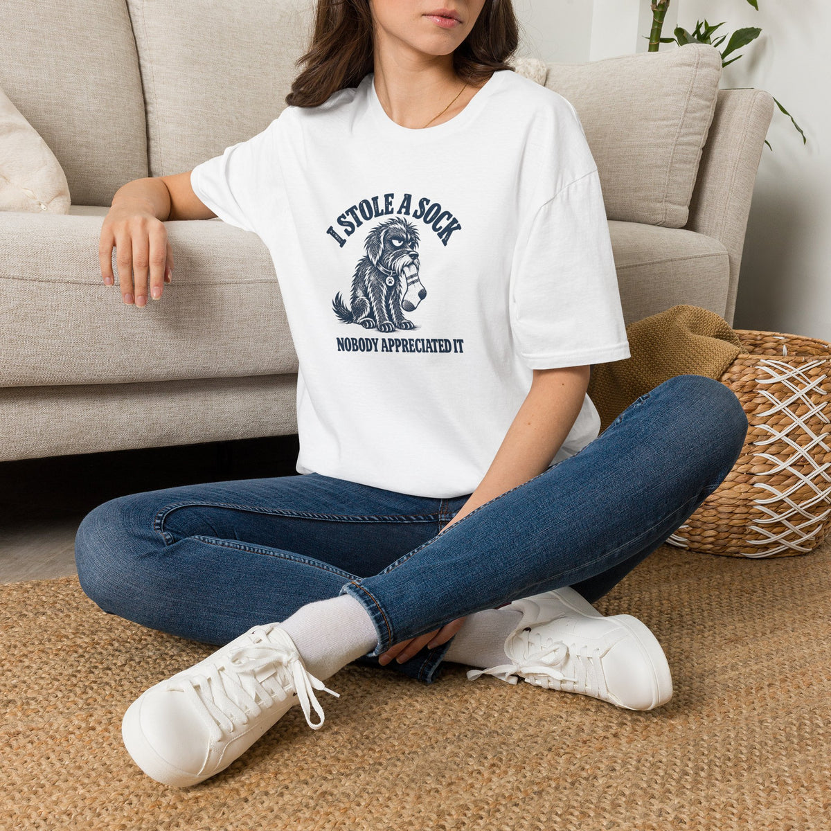 Grumpy Dog - I Stole A Sock...Nobody Appreciated It –  Supersoft Unisex T-Shirt
