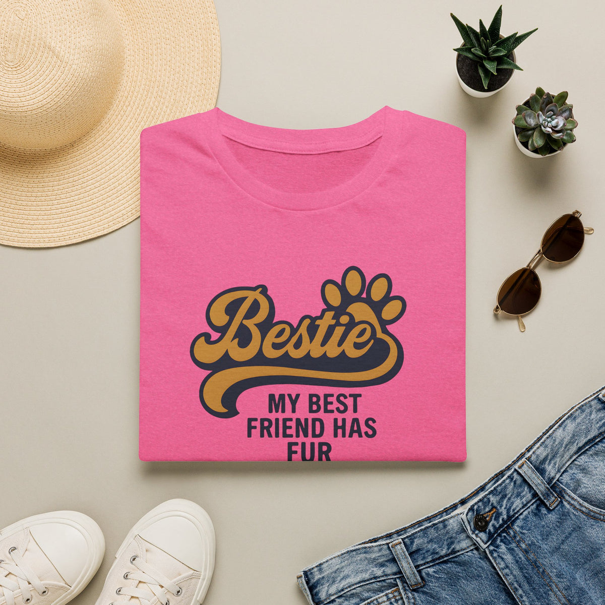 Bestie, My Best Friend Has Fur –  Supersoft Unisex T-Shirt