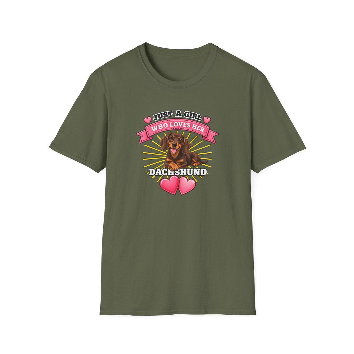 Just a Girl Who Loves Her Dachshund –  Supersoft Unisex T-Shirt