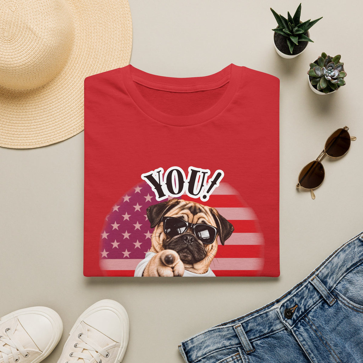 YOU!...Stay Cool! – Pug - Supersoft Unisex T-shirt