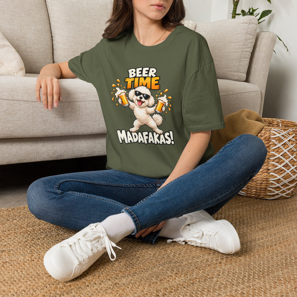Beer Time, Madafakas! – Bichon Frise - Supersoft Unisex T-shirt