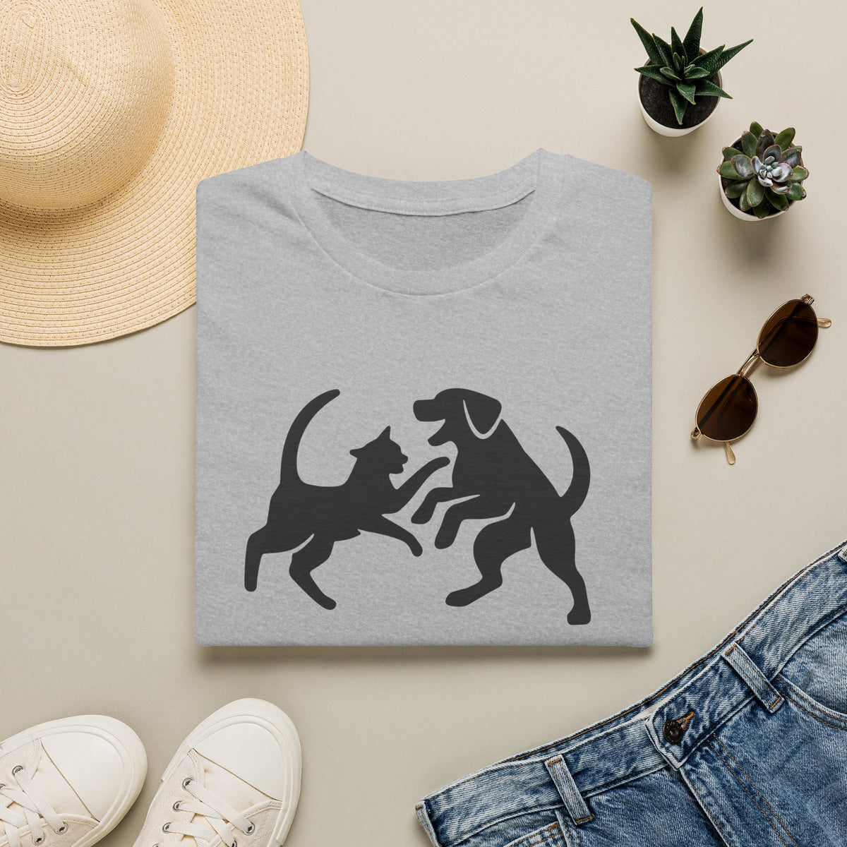 Cat and Dog  –  Supersoft Unisex T-Shirt
