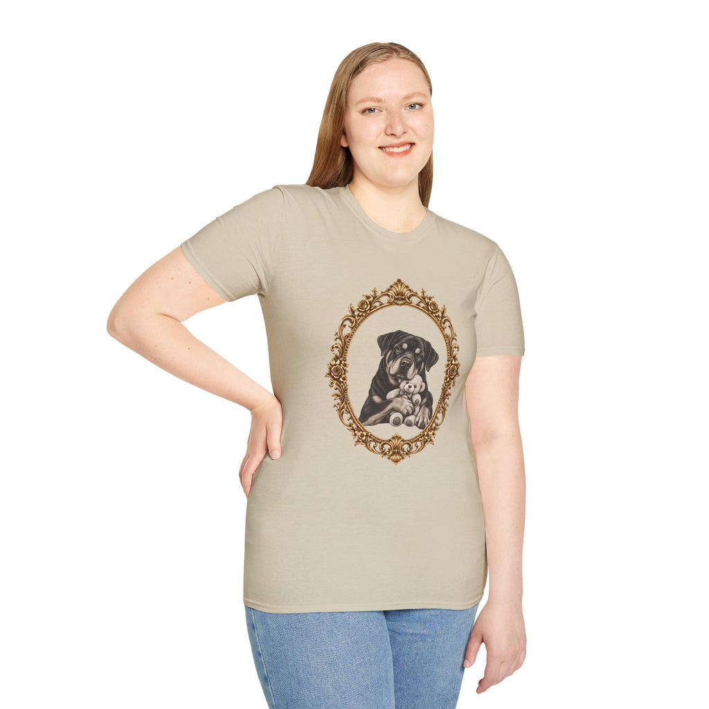 The Gentle Giant – Rottweiler & Teddy Bear - Supersoft Unisex T-shirt