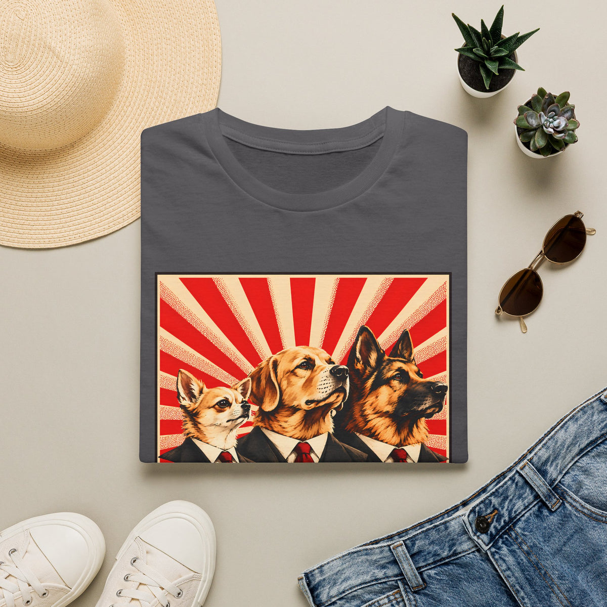 The Pawletariat Shall Rise! – United We Bark, Divided We Beg! - Supersoft Unisex T-shirt