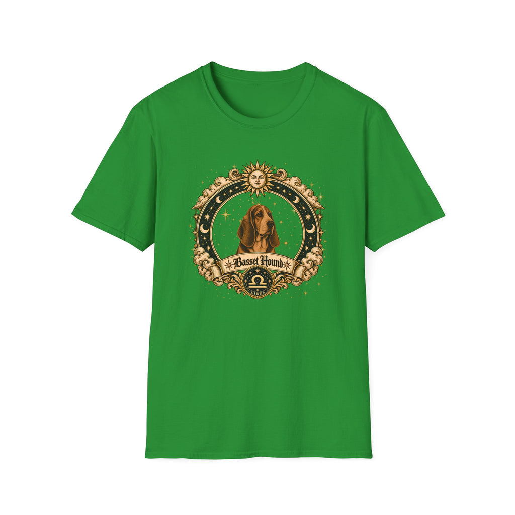 Zodiac Libra Basset Hound - Dog Horoscope Star Sign - Supersoft Unisex Funny T-shirt