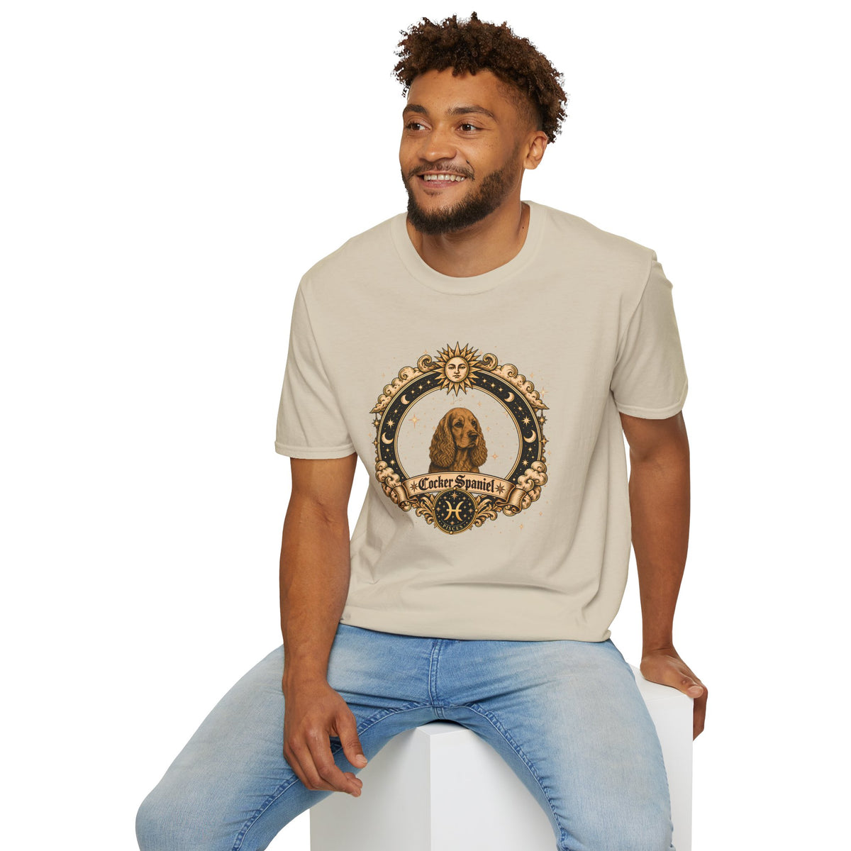 Zodiac Pisces Cocker Spaniel - Dog Horoscope Star Sign - Supersoft Unisex T-shirt