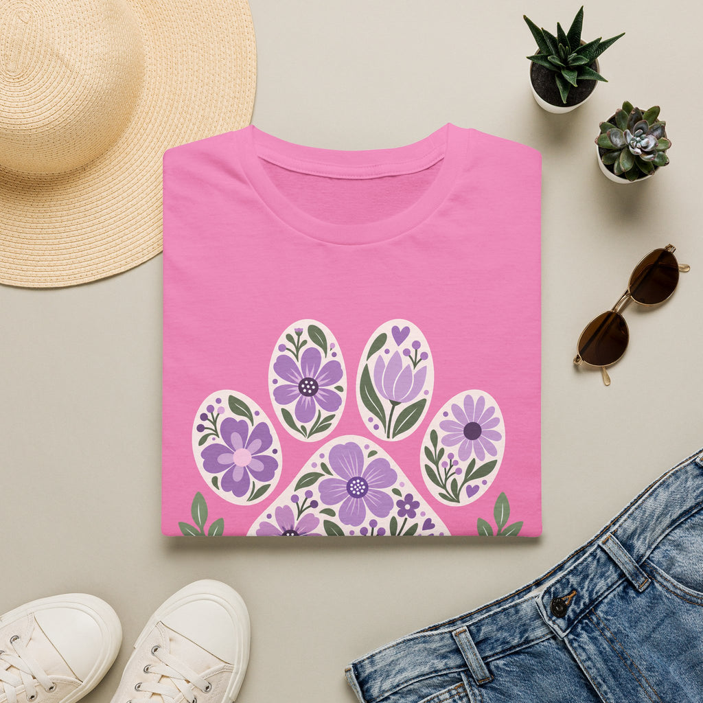 Dogs Make Life Better Floral Paw Print - Supersoft Unisex T-shirt