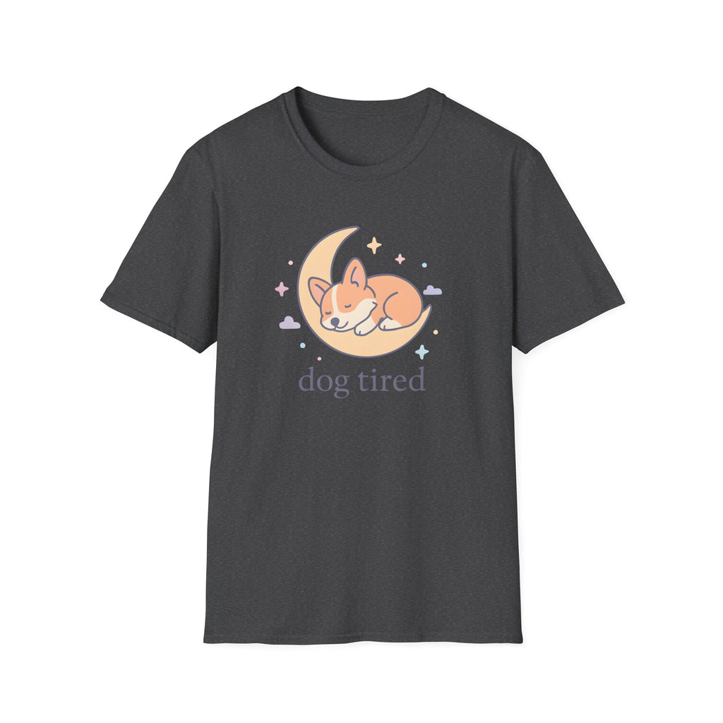 Sleeping Dog on Moon Cute Kawaii –  Supersoft Unisex T-Shirt