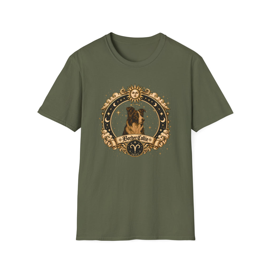 Zodiac Aries Border Collie - Dog Horoscope Star Sign - Supersoft Unisex T-shirt