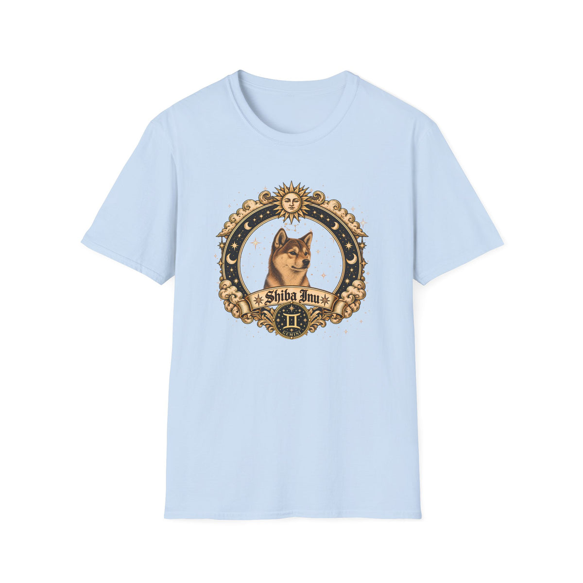 Zodiac Gemini Shiba Inu - Dog Horoscope Star Sign - Supersoft Unisex Funny T-shirt