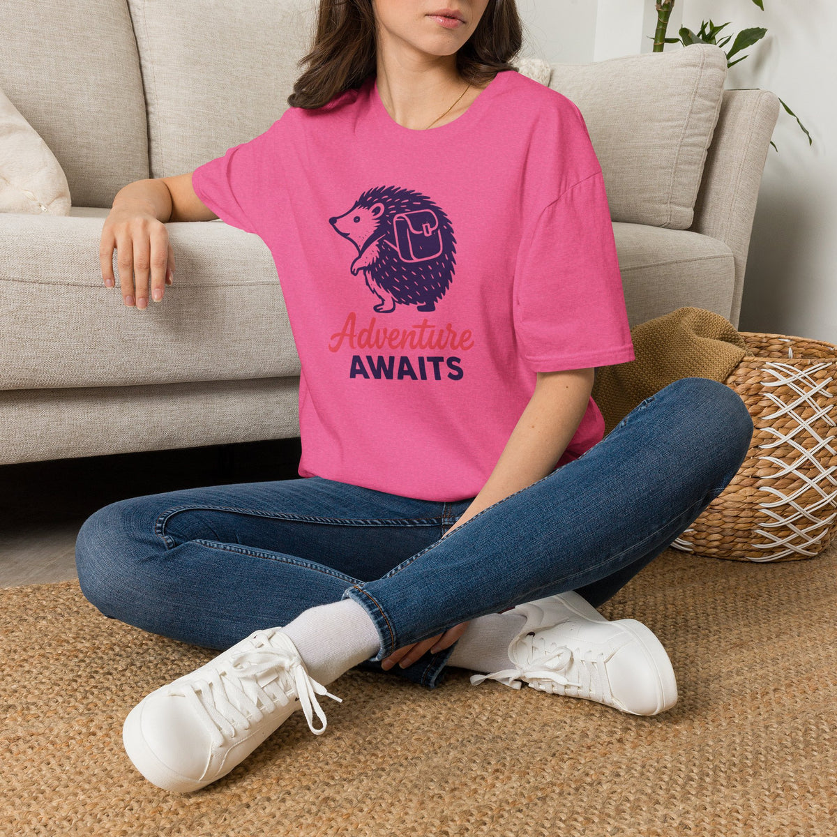 Adventure Awaits Hedgehog –  Supersoft Unisex T-Shirt