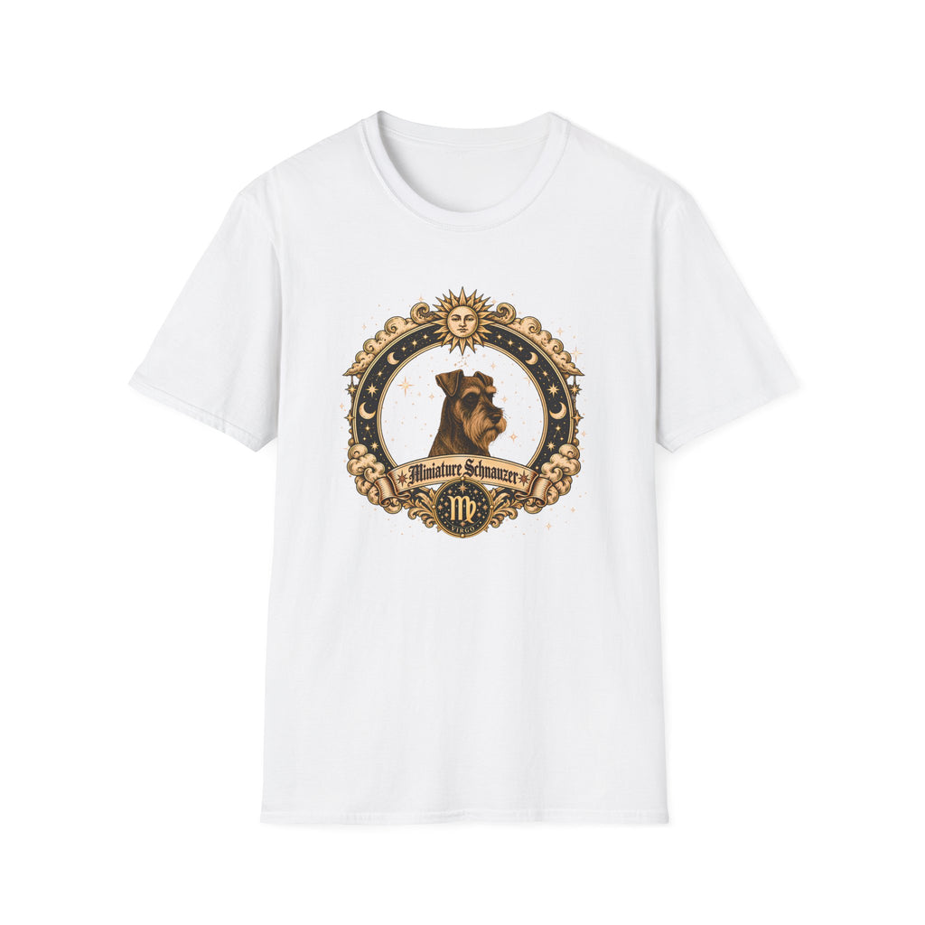 Zodiac Virgo Miniature Schnauzer - Dog Horoscope Star Sign - Supersoft Unisex Funny T-shirt