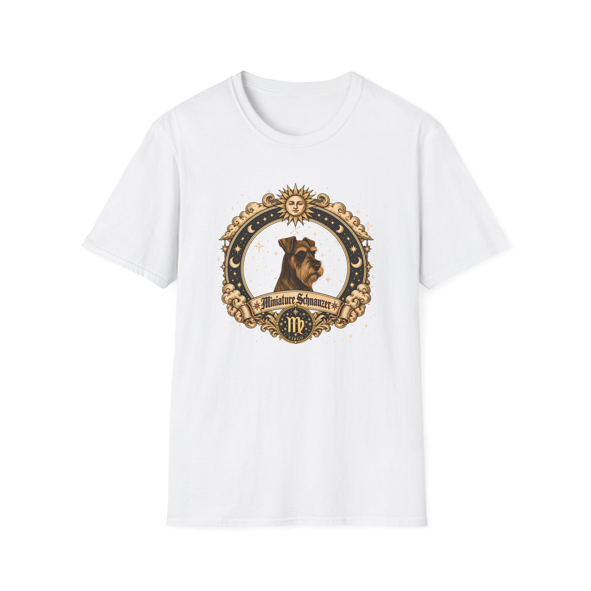 Zodiac Virgo Miniature Schnauzer - Dog Horoscope Star Sign - Supersoft Unisex Funny T-shirt