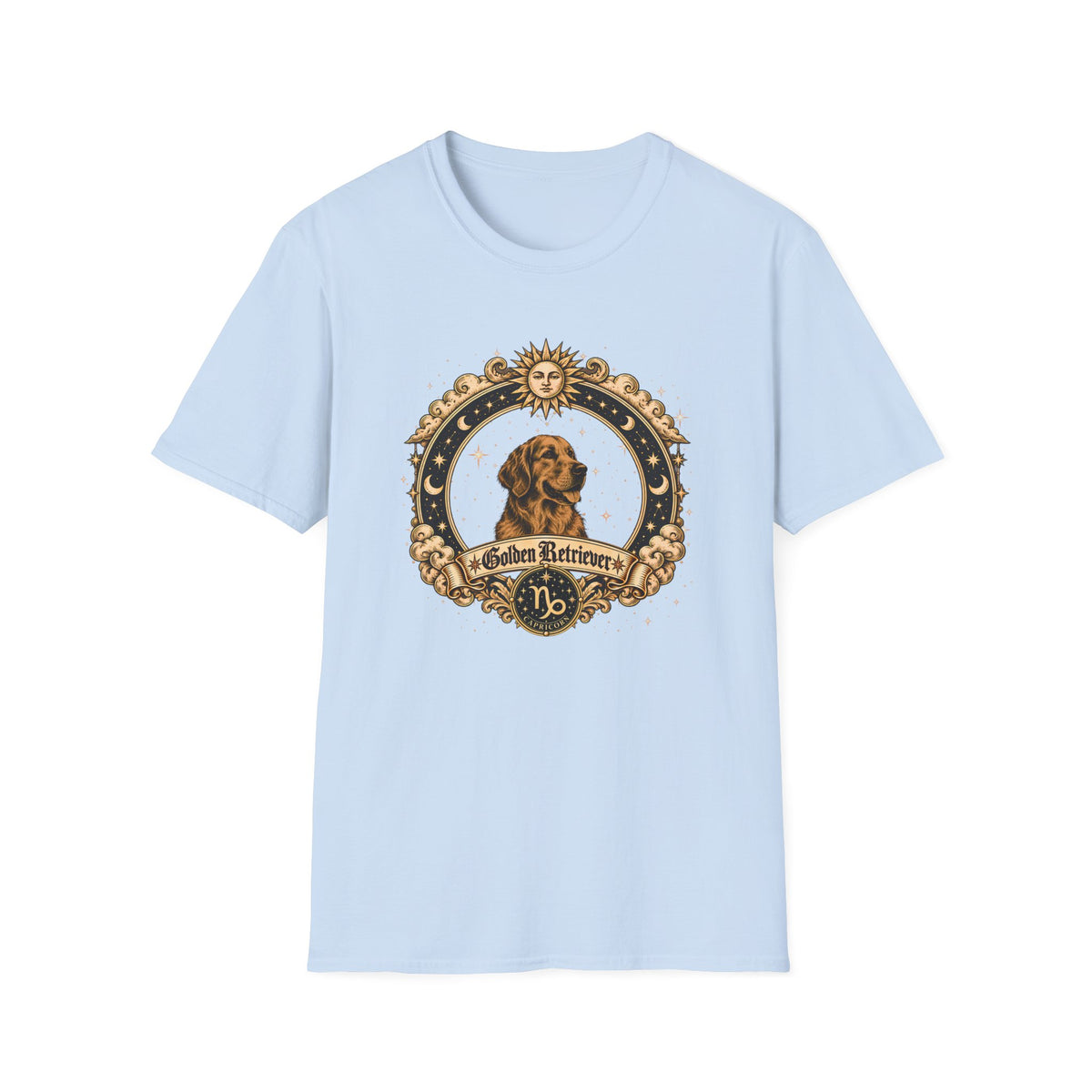 Zodiac Capricorn Golden Retriever - Dog Horoscope Star Sign - Supersoft Unisex Funny T-shirt