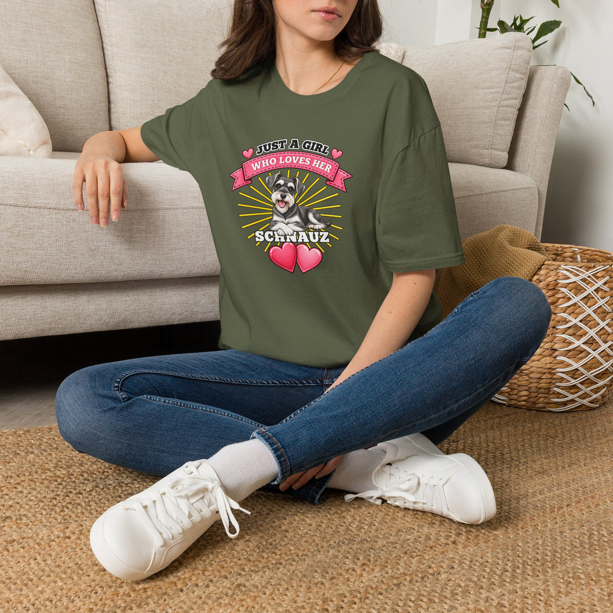 Just a Girl Who Loves Her Schnauzer –  Supersoft Unisex T-Shirt