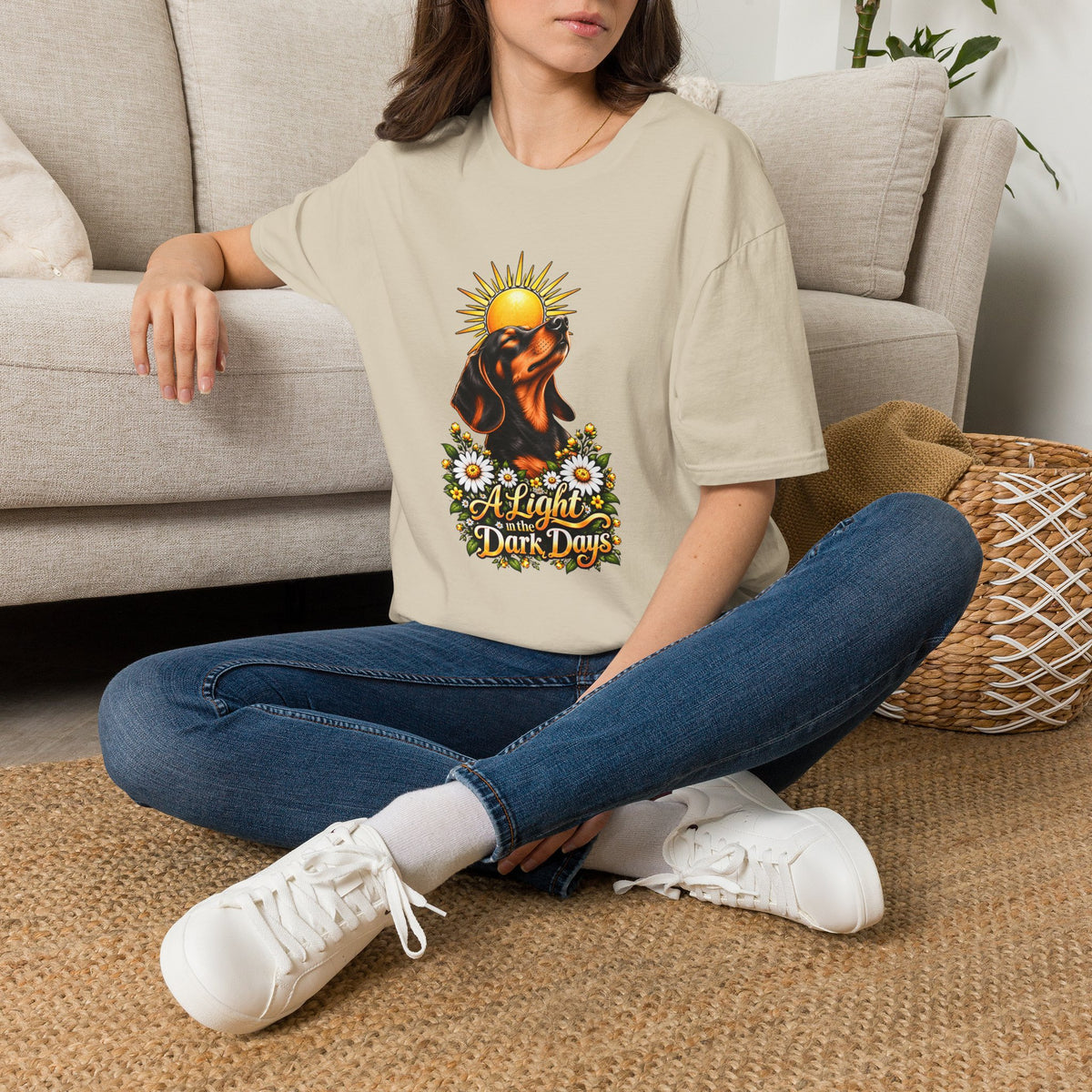 A Light in the Dark days - Dachshund - Supersoft Unisex T-shirt