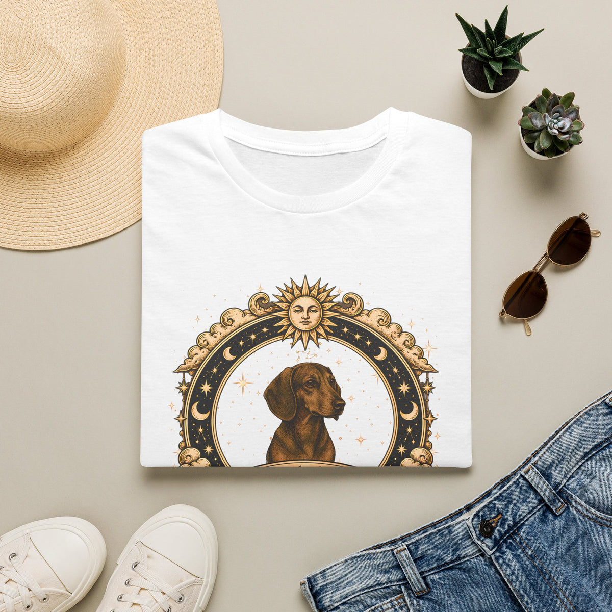 Zodiac Sagittarius Dachshund - Dog Horoscope Star Sign - Supersoft Unisex T-shirt