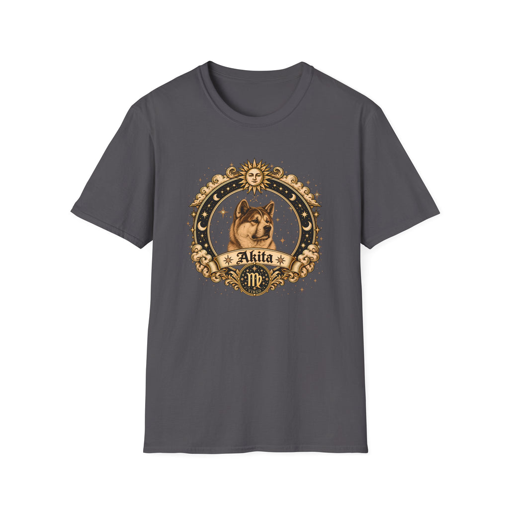 Zodiac Virgo Akita - Dog Horoscope Star Sign - Supersoft Unisex T-shirt