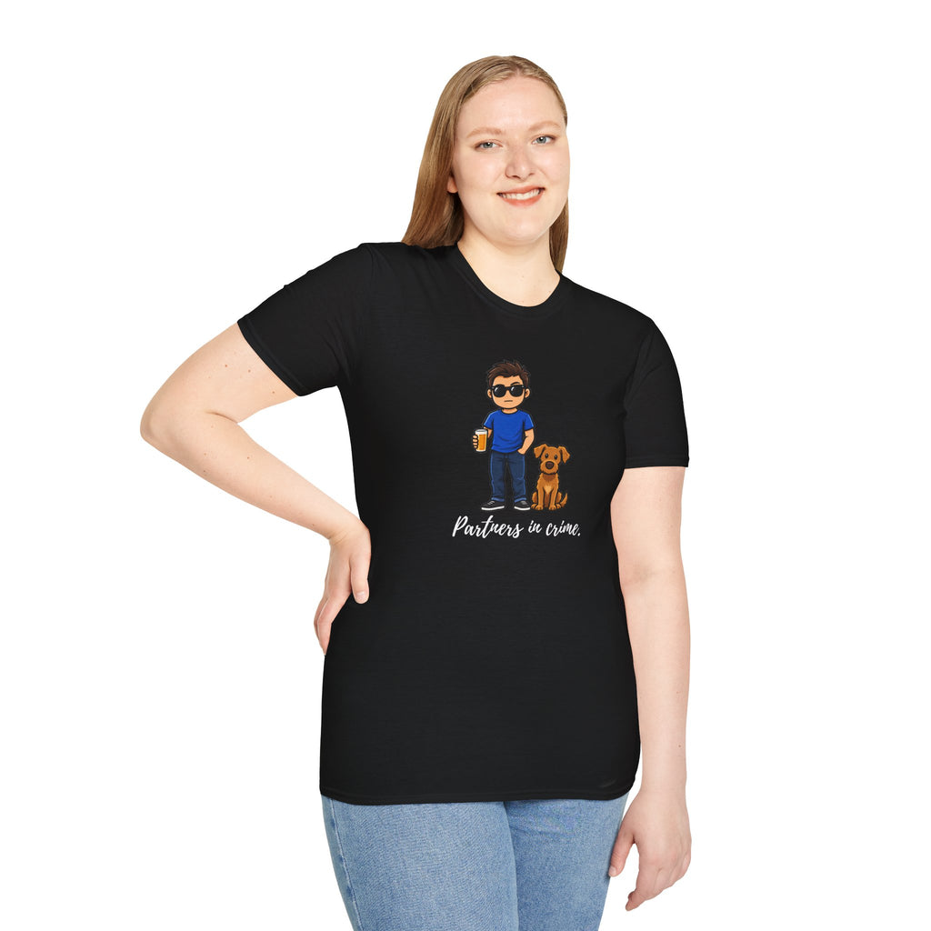 Beer, Dogs and Dudes - Partners in Crime - Supersoft Unisex T-shirt