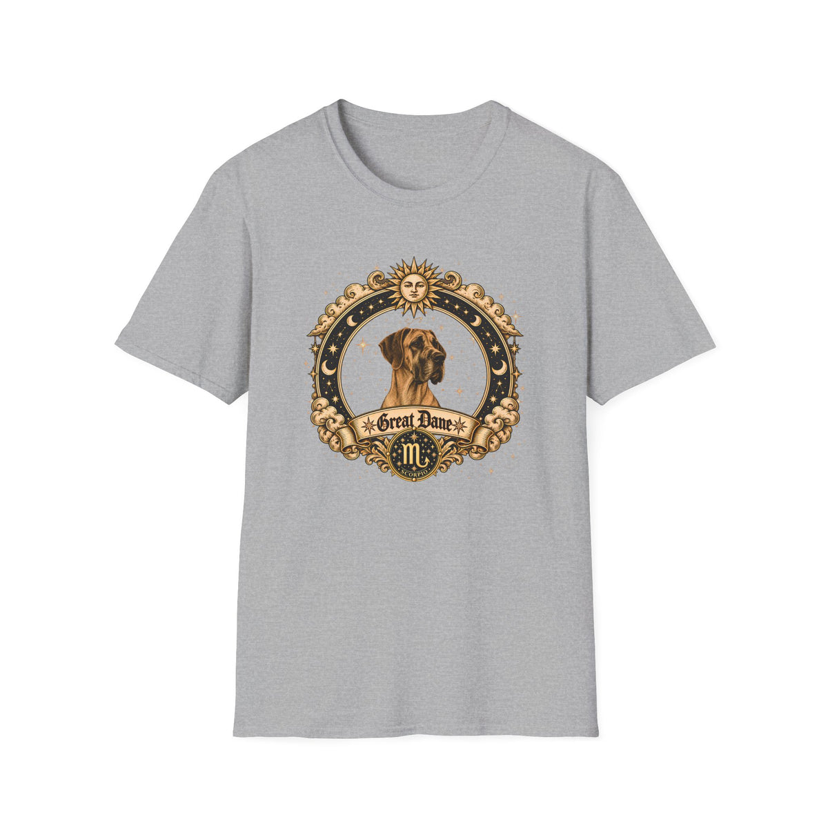 Zodiac Scorpio Great Dane - Dog Horoscope Star Sign - Supersoft Unisex Funny T-shirt