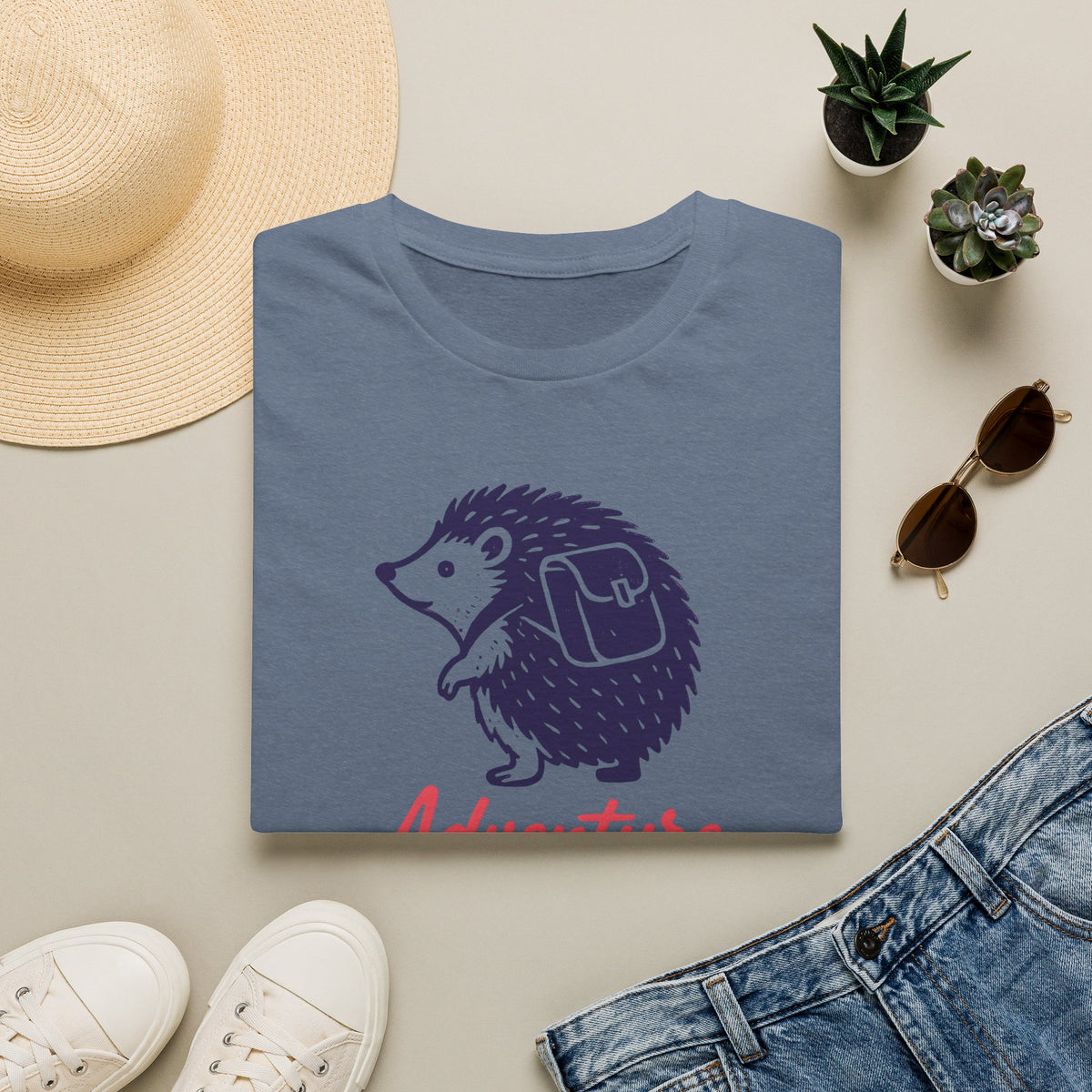 Adventure Awaits Hedgehog –  Supersoft Unisex T-Shirt