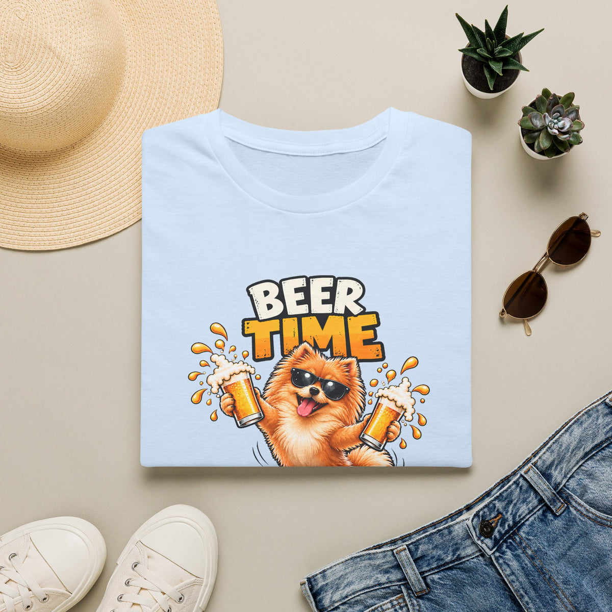 Beer Time, Madafakas! – Pomeranian - Supersoft Unisex T-shirt
