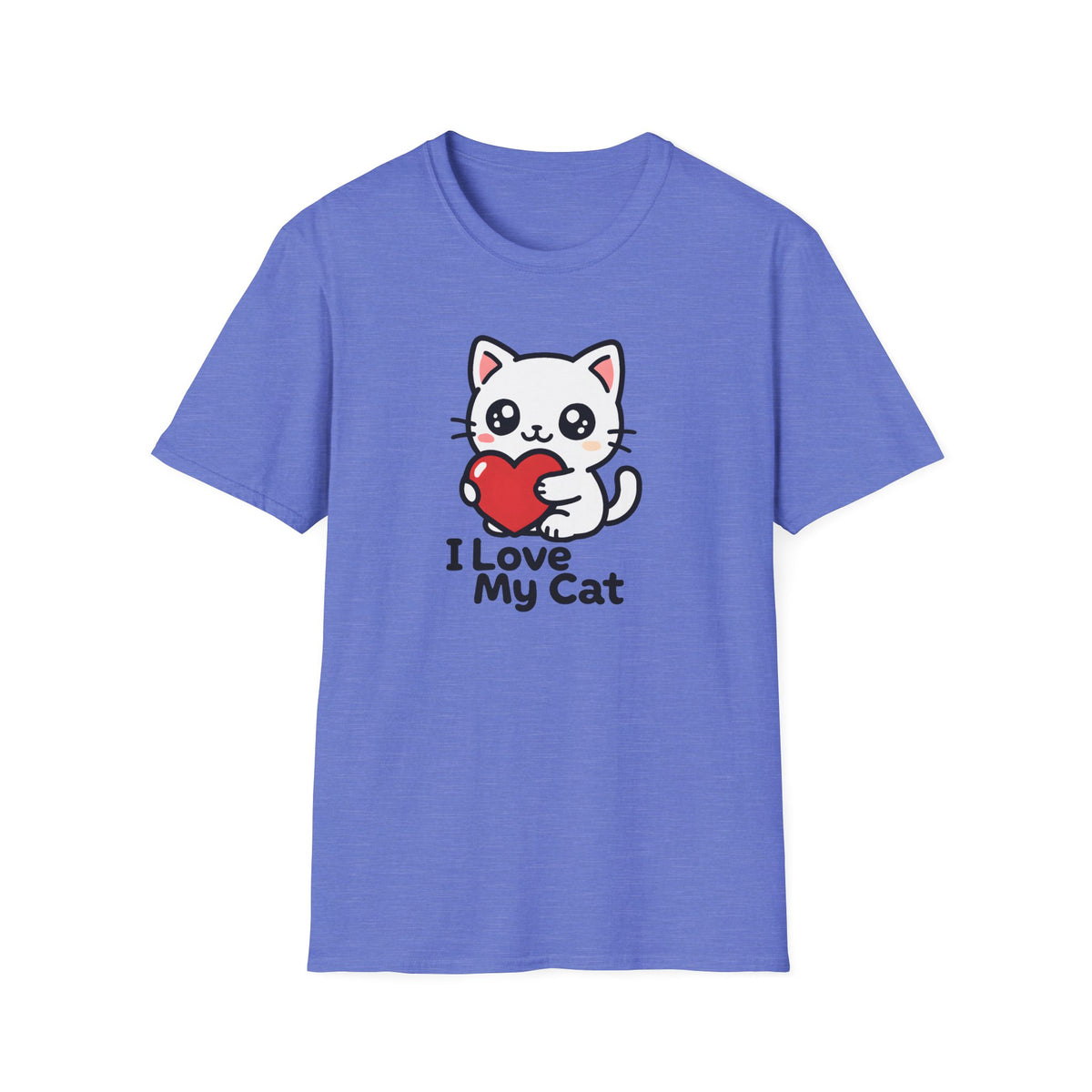 Cute Cat with Heart Kawaii –  Supersoft Unisex T-Shirt